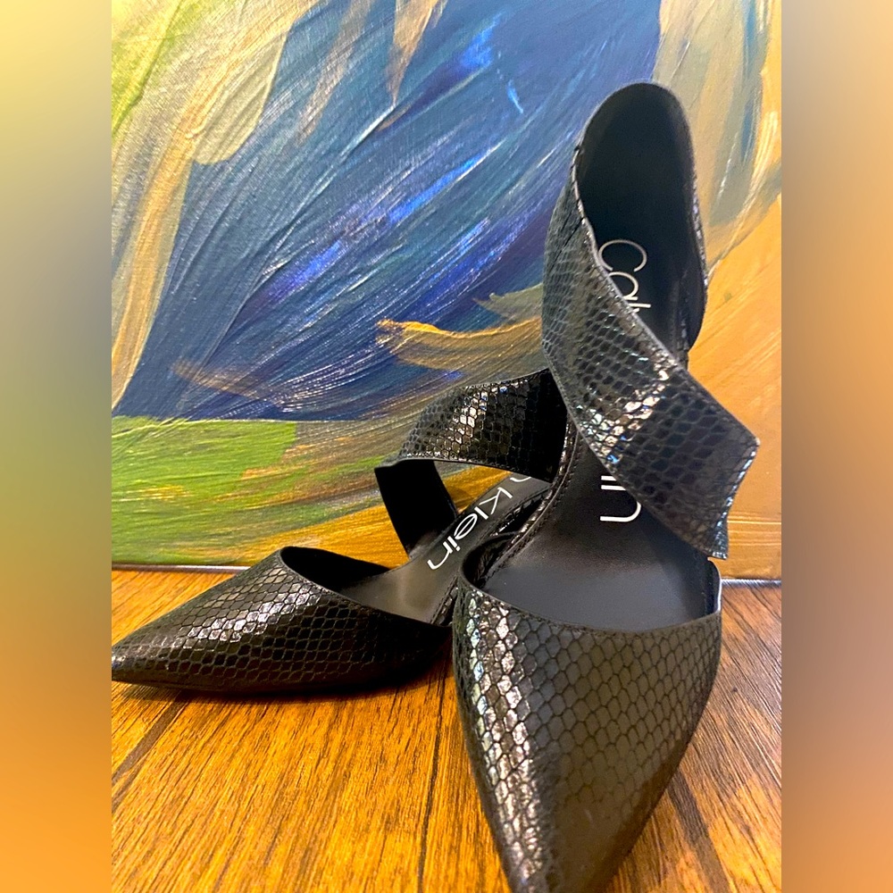 Calvin Klein Black Gella Snake Pump
